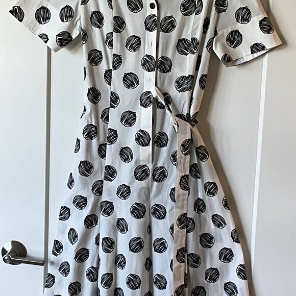 Piazza Sempione black and white midi shirt dress - Picture 3 of 8